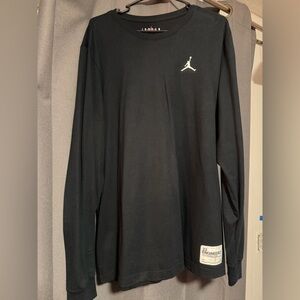 Jordan Black Long Sleeve Tee with White Logo